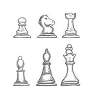 Hand Drawn Chess Figures Vector