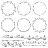 Vintage floral elements template for design Used pattern brushes included
