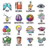 Creative Process Icons Set