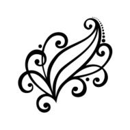 Original Decorative Leaf with Ornament (Vector) N23