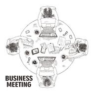 top view business meeting concept