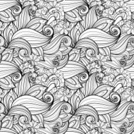 Seamless Monochrome Floral Pattern (Vector) N30