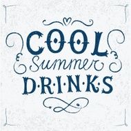 Cold drinks calligraphy on textured background