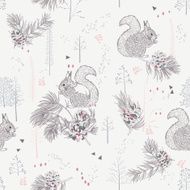 Seamless pattern with squirrels N2
