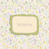 Frame on seamless floral pattern