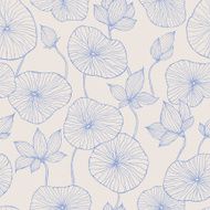 Seamless Pattern&mdash;Blue Lotus