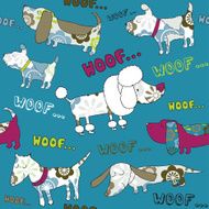 Seamless background with dogs