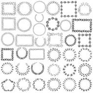 Set of 37 doodle frames free hand vector illustration