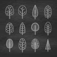 Set of chalk trees on the chalkboard