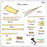 Different variants Italian pasta