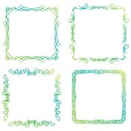 Set of hand drawn colorful doodle frames N6