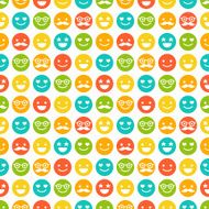 Seamless pattern with color smileys