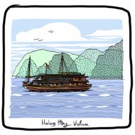 Ha Long Bay Vietnam sketchbook