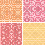 Abstract lineart geometric seamless patterns set