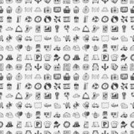 seamless doodle travel pattern