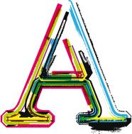 Colorful Grunge LETTER a N3