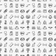 seamless doodle pet pattern N33