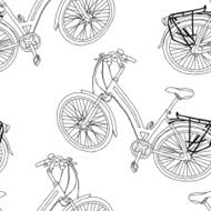 Bicycles seamless vector pattern