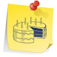 Birthday reminder sticky note sketch