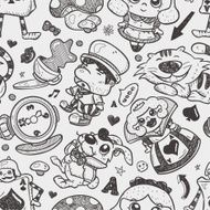 seamless Alice in Wonderland pattern N7