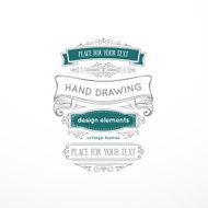 vintage elements and banners