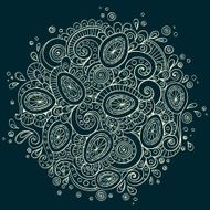 Ethnic floral doodle background pattern circle