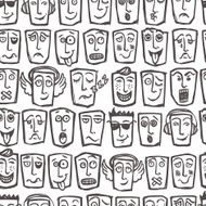 Sketch emoticons seamless pattern N2