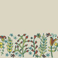 Flower border seamless texture with flowers Use as greeting card N16