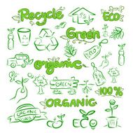 Set of Handrawn ecological symbols N2