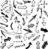 Set hand drawn icon arrows