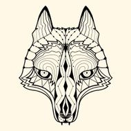 wolf zentangle