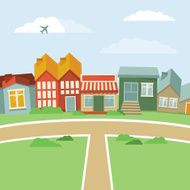Vector cartoon town
