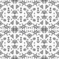 Ethnic monochrome seamless pattern Hand-drawn background template N19