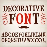Vintage hand written vector font N8