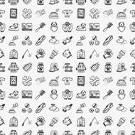 seamless doodle pet pattern N34
