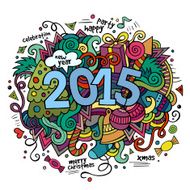 2015 year hand lettering and doodles elements background N9