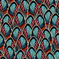 Seamless pattern with ornate feathers N3