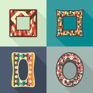 Set of vintage frames with triangles and semicircles