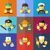 flat icon set of profession