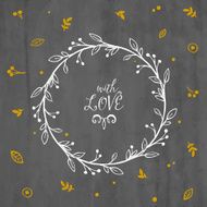 Valentine&#039;s day greeting card with lettering wreath