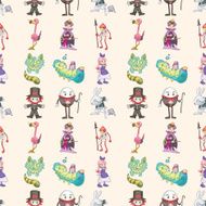 seamless Alice in Wonderland pattern N8