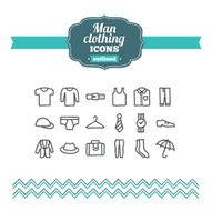 Set of hand drawn man clothing icons