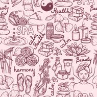 Spa sketch seamless pattern