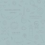 Marine doodle seamless hipster pattern