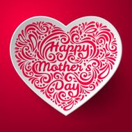 Mothers Day background with three dimensional heart shape