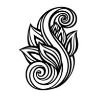 Original Decorative Leaf with Ornament N4