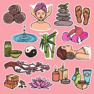 Spa sketch icons color