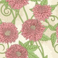 Hand drawn floral wallpaper with set of different flowers N18