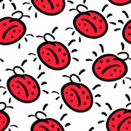 Ladybugs seamless pattern