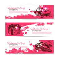 Set of Valentine&#039;s Day banners N3